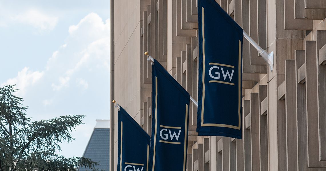 GW flags on campus